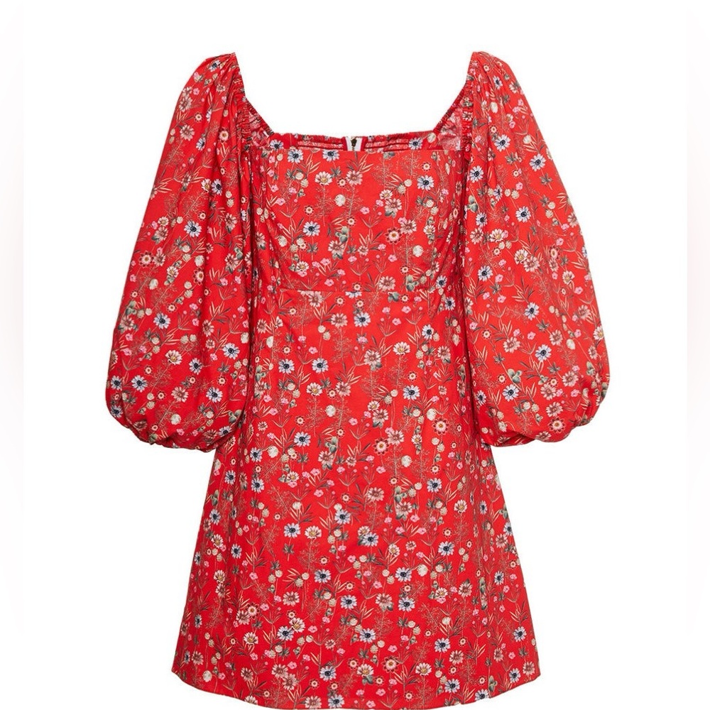 Cara Cara Vibrant Red Floral Dress